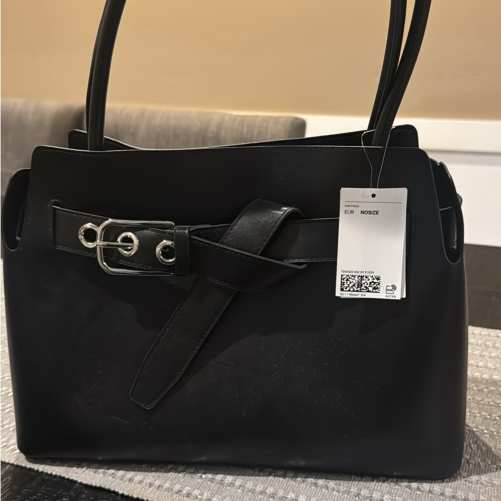 H&M Black Shoulder Bag with Knot Detail